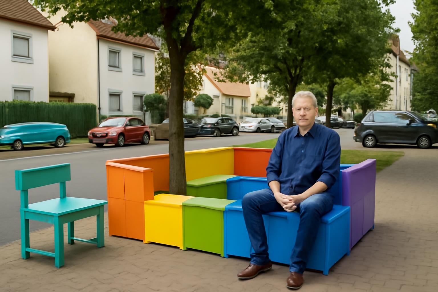 Parklets in Maintal: Bunte Sitzkisten, große Zustimmung, kleine Wirkung 🪑🌈