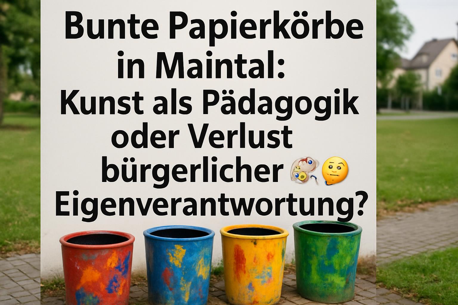 Bunte Papierkörbe in Maintal: Kunst als Pädagogik oder Verlust bürgerlicher Eigenverantwortung? 🎨🗑️🤔