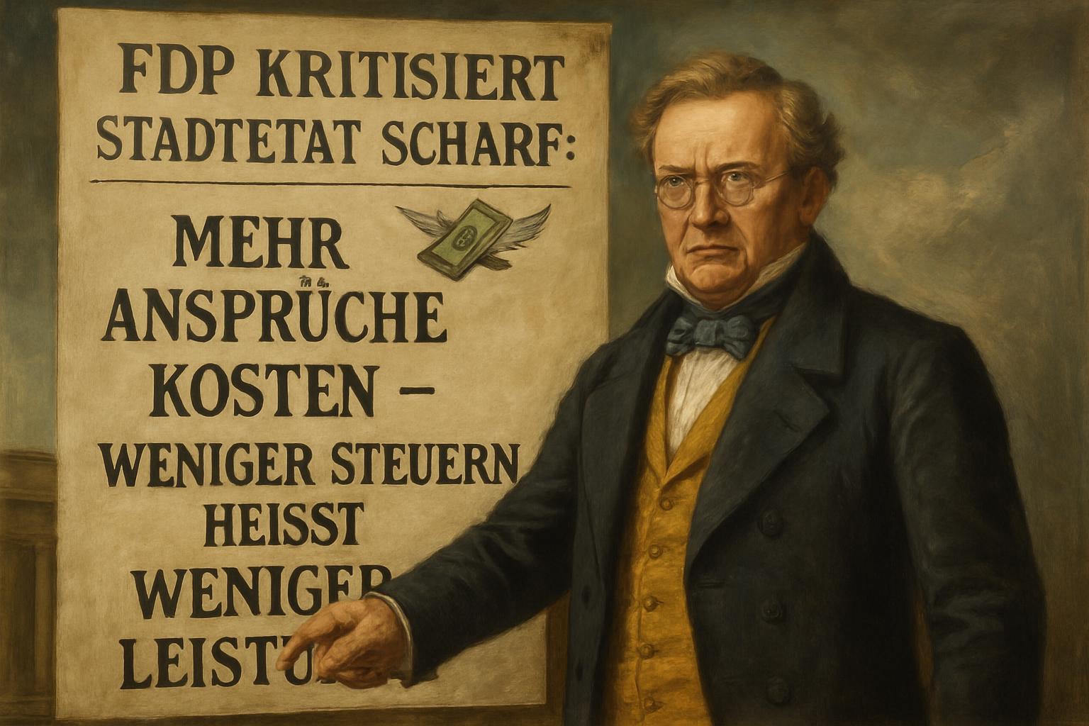 FDP kritisiert Stadtetat scharf: Mehr Ansprüche kosten – weniger Steuern heißt weniger Leistung 💸🏛️
