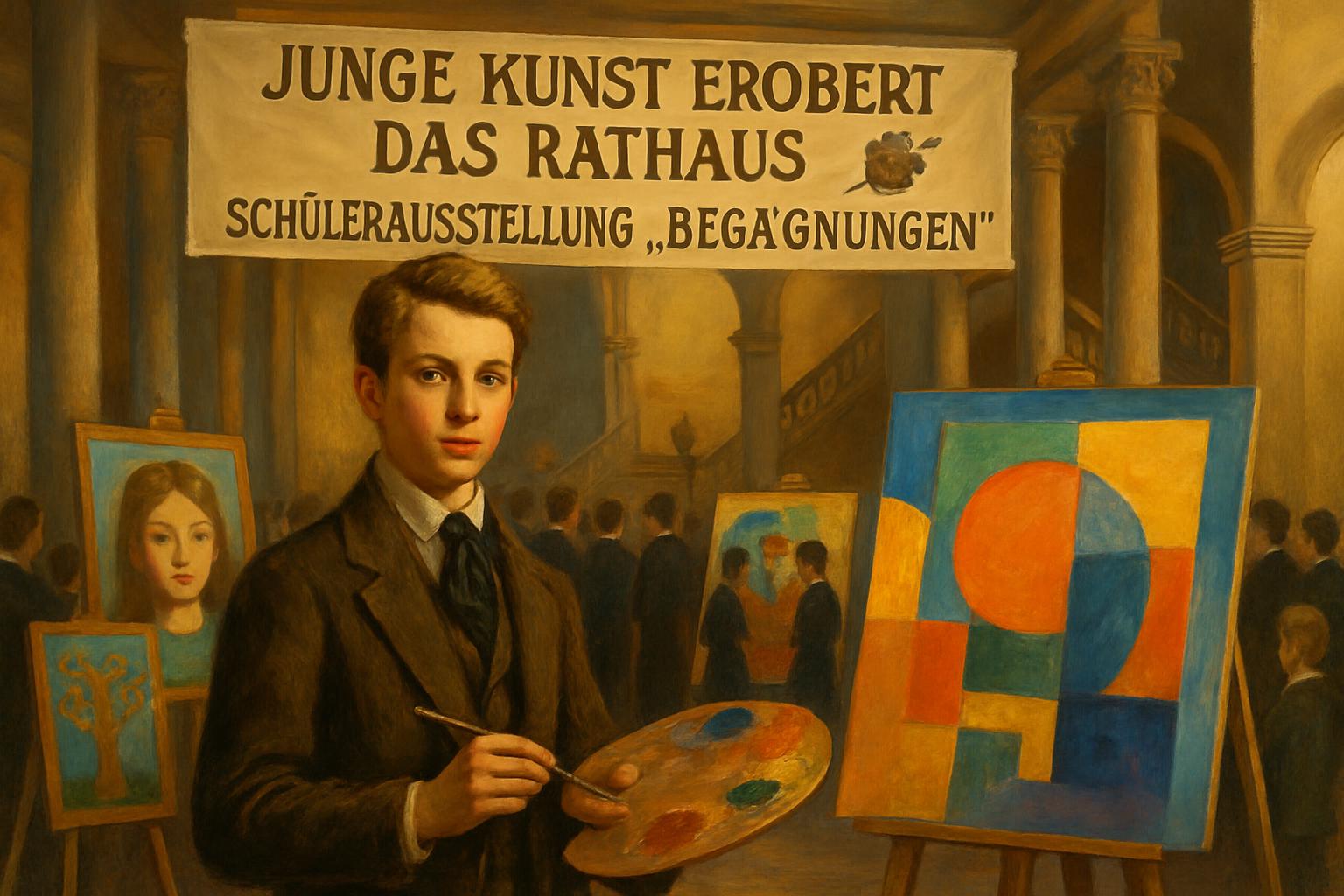 Junge Kunst erobert das Rathaus: Schülerausstellung „BegAEGnungen“ begeistert mit Vielfalt und Innovation 🎨🏛️
