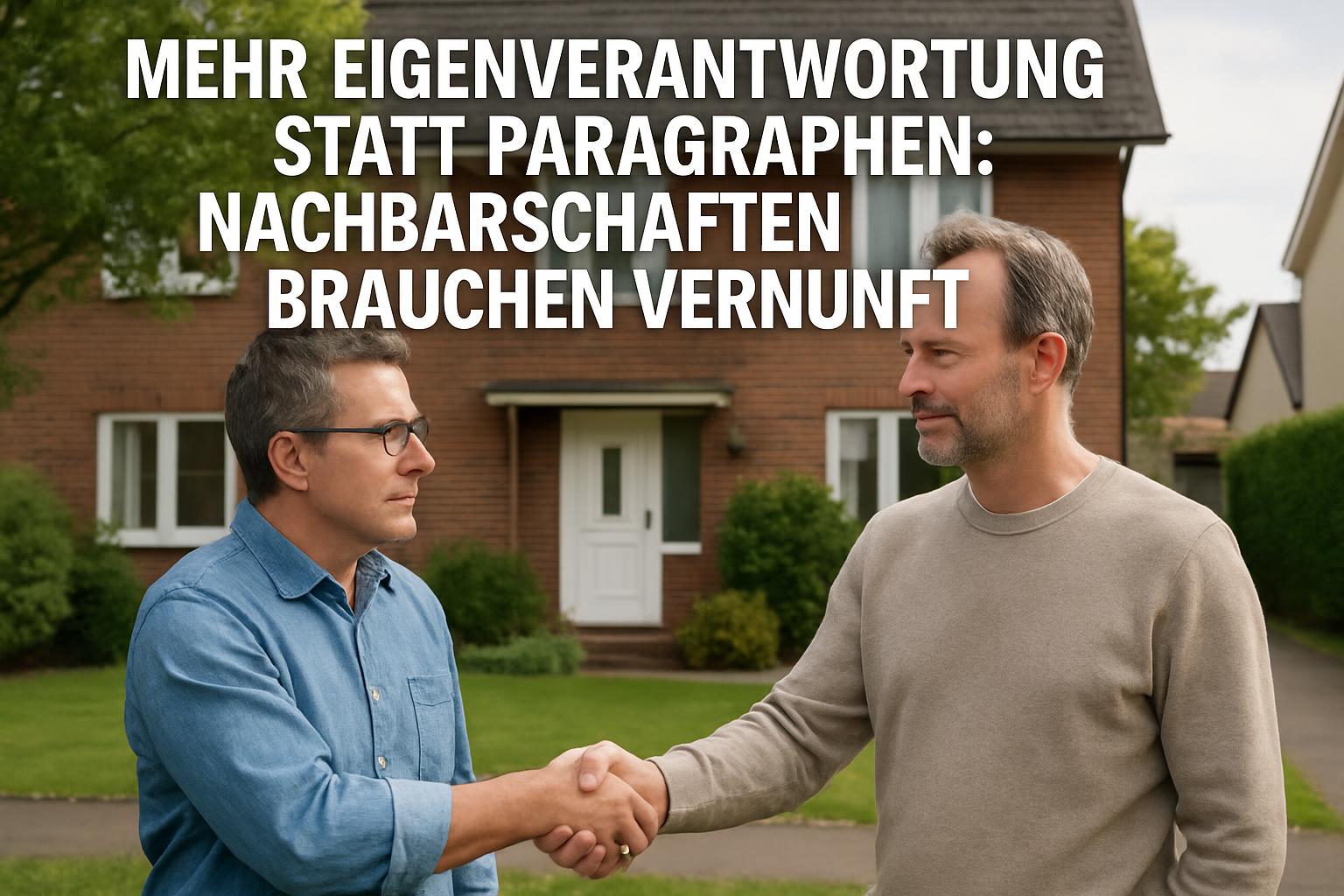 Mehr Eigenverantwortung statt Paragraphen: Nachbarschaften brauchen Vernunft 🤝🏡